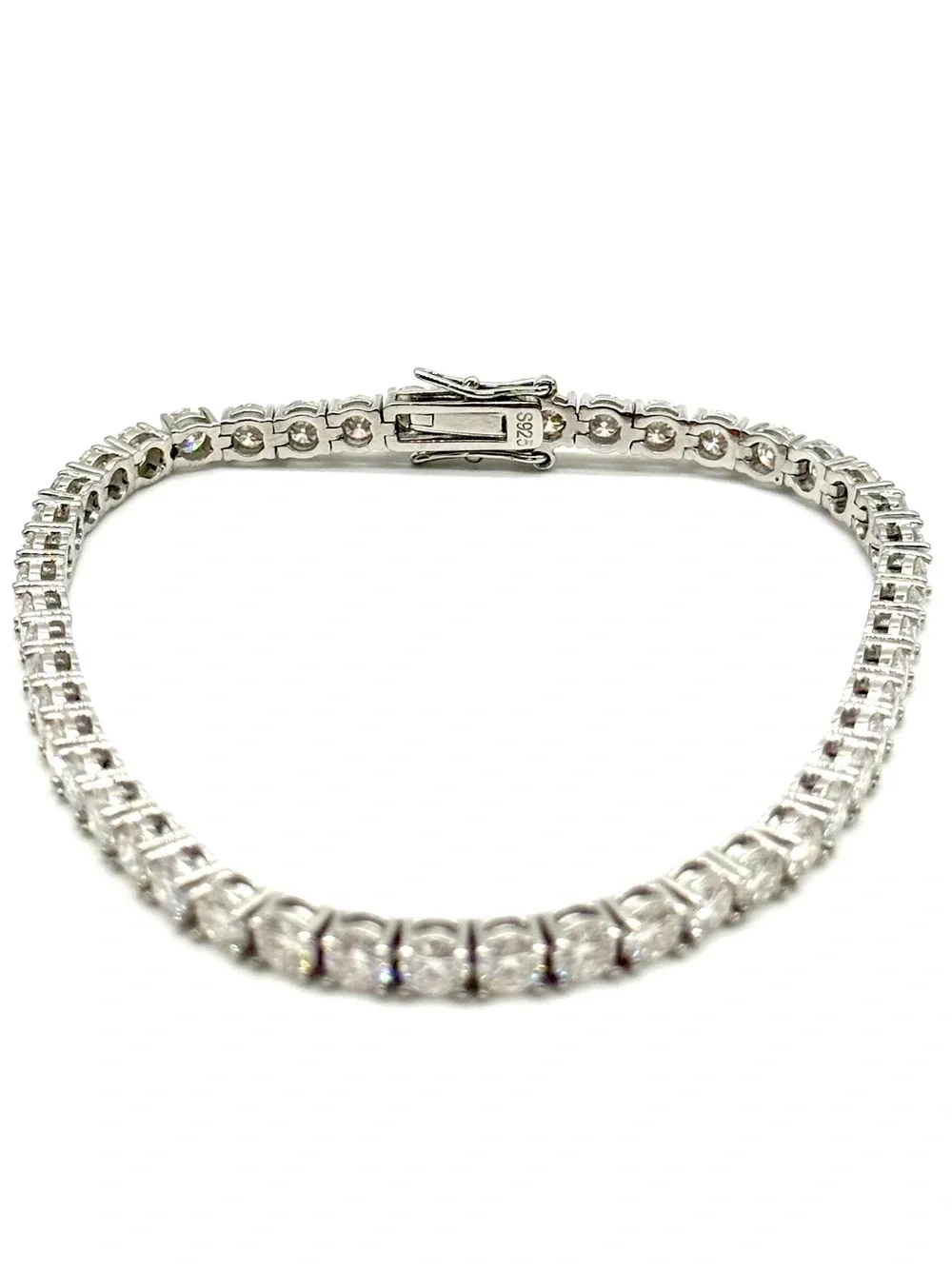 925 Silver, 14.4CTW Moissanite Tennis Bracelet - 8